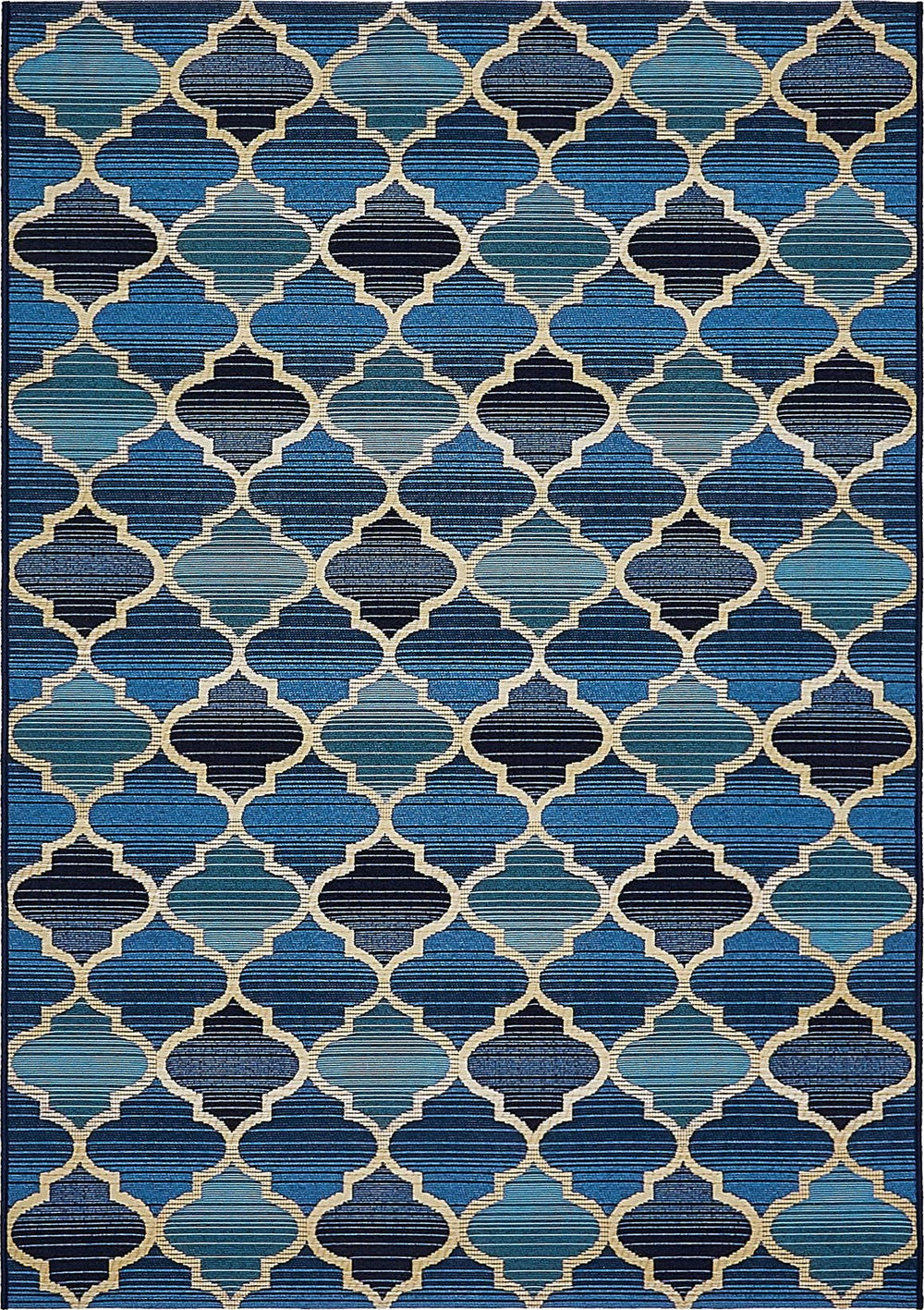 Unique Loom Blue Outdoor Trellis Rug - Elegant Weather-resistant Design For Patios And Porches, 4' 1 X 6' 1 Blue  3138650-unique-loom