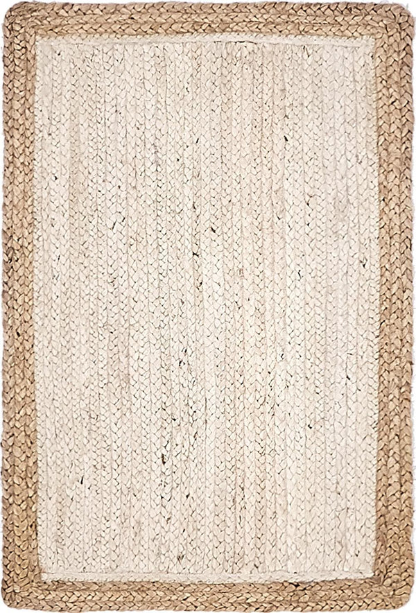 Unique Loom Navy Braided Jute Rug - Eco-friendly Accent Piece For Home Decor, Compact And Versatile Design White  3138926-unique-loom