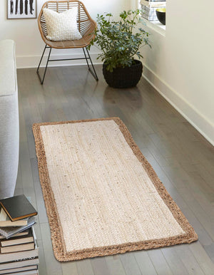 Unique Loom Navy Braided Jute Rug - Eco-friendly Accent Piece For Home Decor, Compact And Versatile Design White  3138927-unique-loom