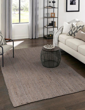 Unique Loom Navy Braided Jute Oval Rug - Stylish 3x5 Textured Accent For Living Rooms And Bedrooms Decor Gray  3153077-unique-loom