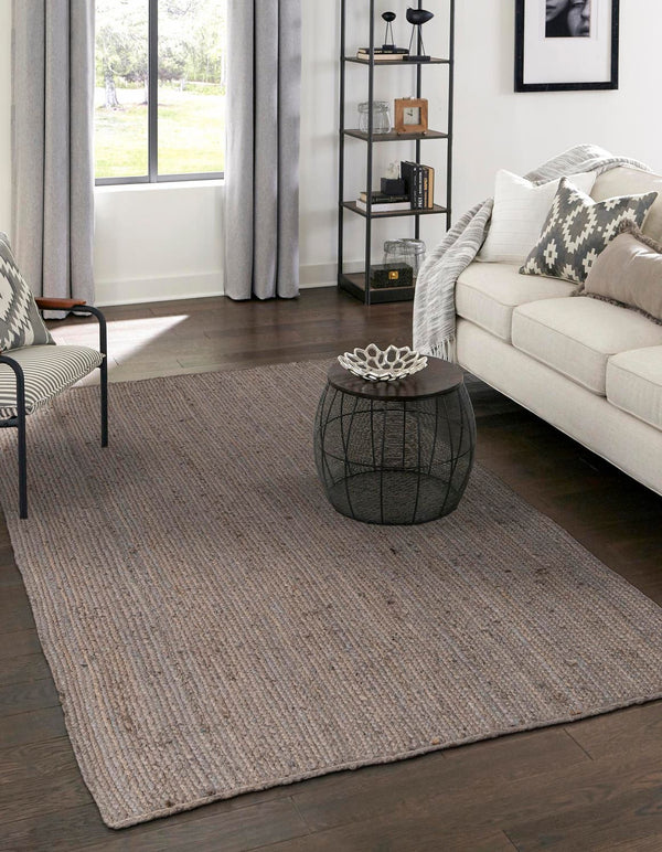 Unique Loom Navy Braided Jute Oval Rug - Stylish 3x5 Textured Accent For Living Rooms And Bedrooms Decor Gray  3153077-unique-loom