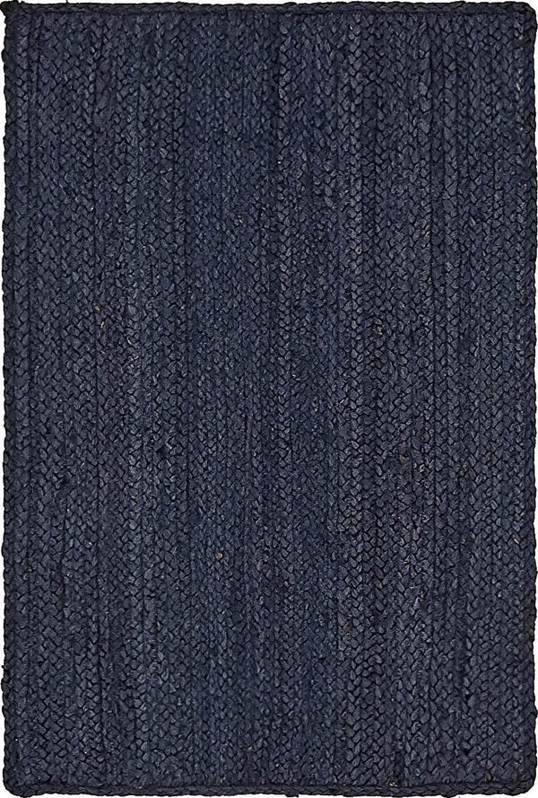 Unique Loom Navy Braided Jute Rug - Eco-friendly Accent Piece For Home Decor, Compact And Versatile Design Navy,Blue  3138951-unique-loom