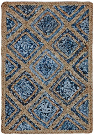 Unique Loom Navy Braided Jute Rug - Eco-friendly Accent Piece For Home Decor, Compact And Versatile Design Blue  3138956-unique-loom