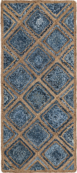 Unique Loom Navy Braided Jute Rug - Eco-friendly Accent Piece For Home Decor, Compact And Versatile Design Blue  3138957-unique-loom