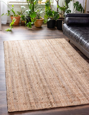 Unique Loom Natural Braided Jute Rug - Rustic Charm For Living Spaces, Durable, Eco-friendly, And Stylish Addition Natural  3142748-unique-loom
