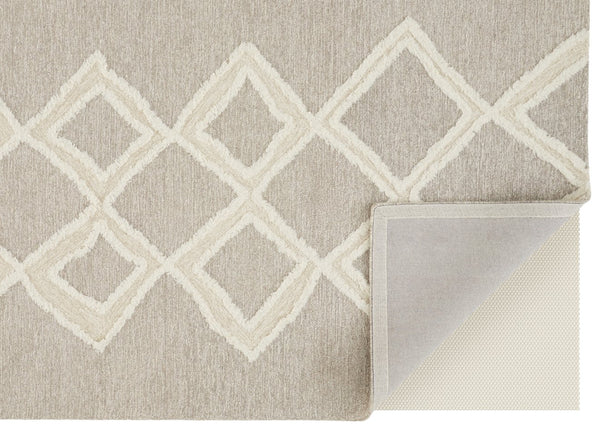 Feizy Rugs Anica Hand-tufted Wool Geometric Rug - Stylish Bohemian Design For Homes, Nurseries, And More Gray,Ivory Wool Anc8009fbrn000h00