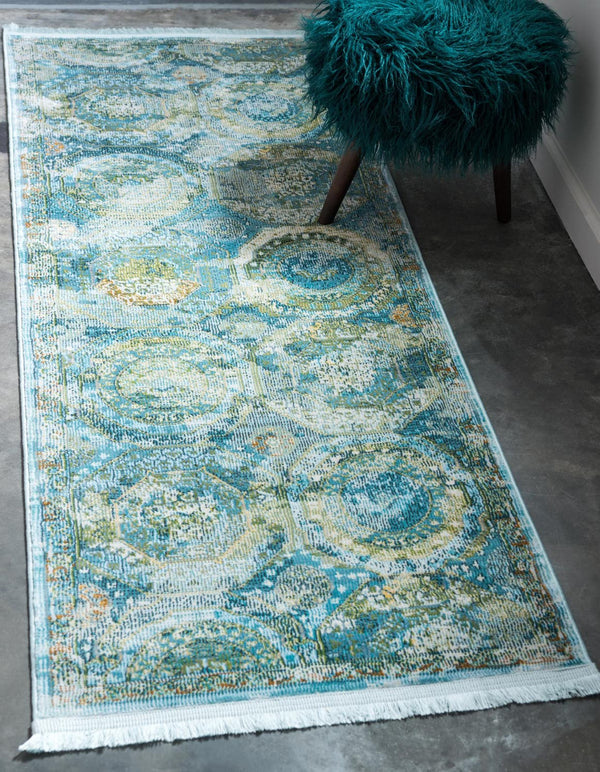 Unique Loom Multi 2' X 8' Baracoa Runner - Vibrant Colors And Unique Patterns To Brighten Your Home Décor! Blue  3184246-unique-loom