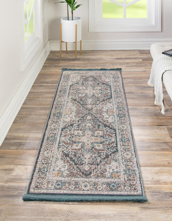 Unique Loom Multi 2' X 8' Baracoa Runner - Vibrant Colors And Unique Patterns To Brighten Your Home Décor! Gray  3184232-unique-loom