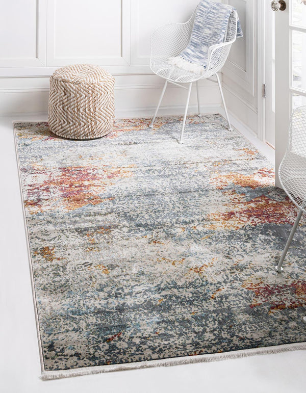 Unique Loom Light Baracoa Rug - 4' Square, Serene Coastal Design For Indoor And Outdoor Spaces, Durable Quality Cream  3153478-unique-loom