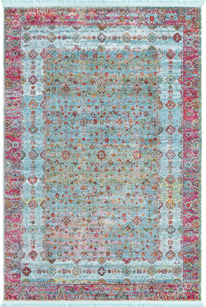 Unique Loom Blue 3' X 10' Baracoa Runner - Stylish Hallway Decor With Vibrant Color And Artistic Patterns Blue  3139719-unique-loom