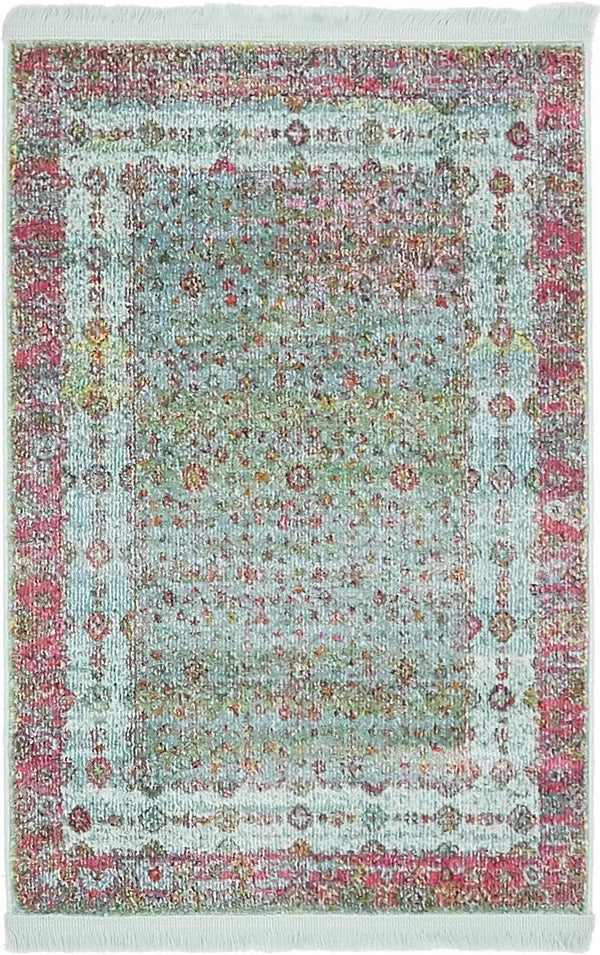 Unique Loom Blue 3' X 10' Baracoa Runner - Stylish Hallway Decor With Vibrant Color And Artistic Patterns Blue  3139720-unique-loom