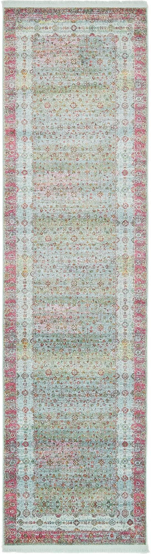 Unique Loom Blue 3' X 10' Baracoa Runner - Stylish Hallway Decor With Vibrant Color And Artistic Patterns Blue  3139723-unique-loom