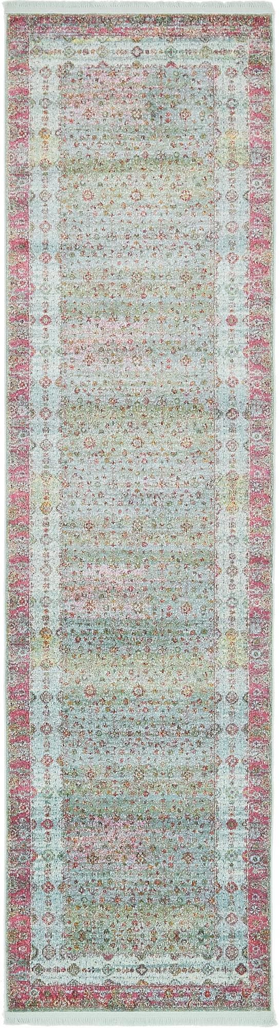 Unique Loom Blue 3' X 10' Baracoa Runner - Stylish Hallway Decor With Vibrant Color And Artistic Patterns Blue  3139723-unique-loom