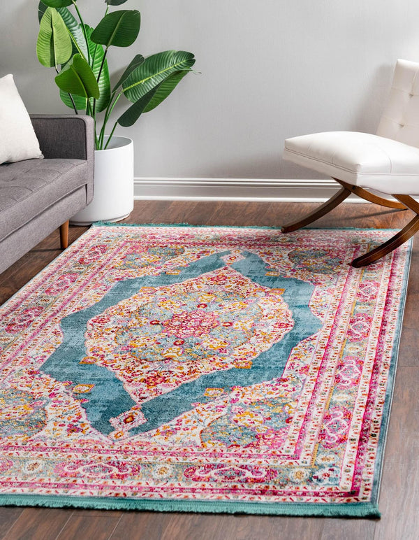 Unique Loom Blue 3' X 10' Baracoa Runner - Stylish Hallway Decor With Vibrant Color And Artistic Patterns Turquoise  3139738-unique-loom