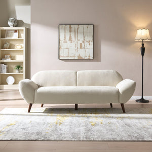 English Elm 83.5 In. Three Seat Boucle Sofa with Looped Texture and Lumbar Support for Living Rooms N773IS00035B