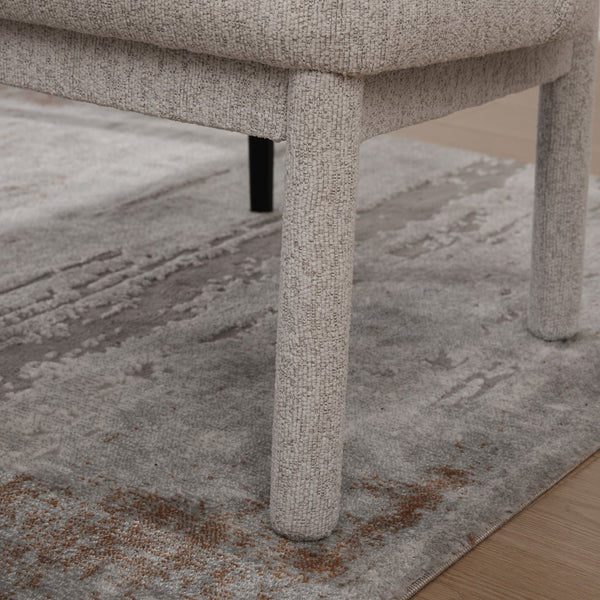 English Elm 21.46" Modern Chenille Dining Chair Set of 4 with Curved High Back, Rubberwood Legs, Comfortable Foam Seat Beige W3189S00005