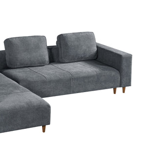 English Elm 2-piece L-shaped Sectional Sofa with Wood Legs Modular Seating for Living Room N758838485E