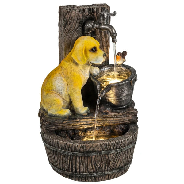 English Elm Garden Five Tier Cascading Resin Fountain with Warm Led Lights and Stone Finish T3971P476913
