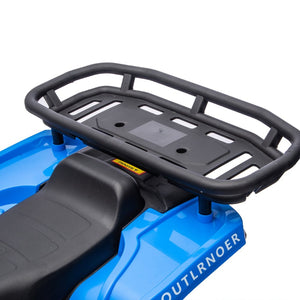 English Elm 24v Dual Motor Kids Atv Ride on with Led Lights Bluetooth Storage Racks Off Road Blue W1578P390449
