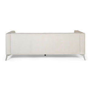 English Elm 3-seater Tufted Upholstered Sofa with Matte Iron Legs for Modern Living Rooms 68263.00A