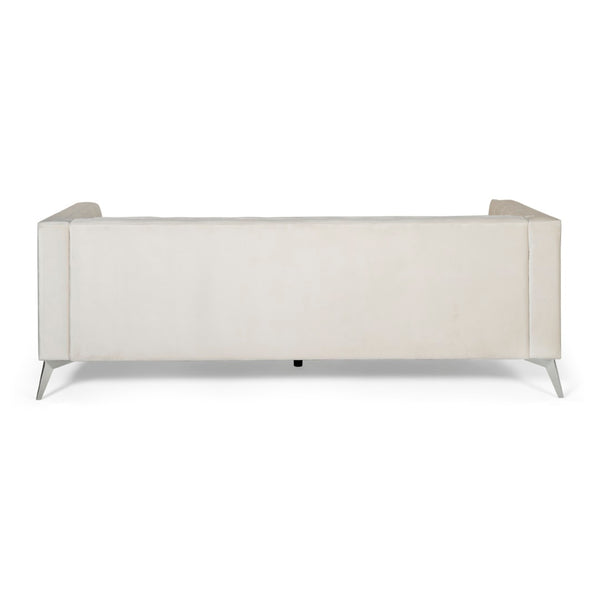 English Elm 3-seater Tufted Upholstered Sofa with Matte Iron Legs for Modern Living Rooms 68263.00A