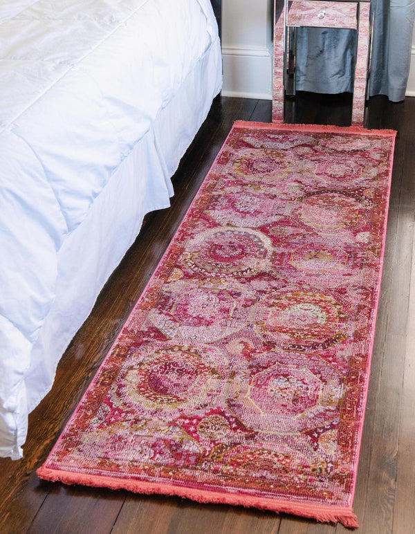 Unique Loom Multi 2' X 8' Baracoa Runner - Vibrant Colors And Unique Patterns To Brighten Your Home Décor! Pink  3184210-unique-loom