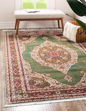 Unique Loom Multi 2' X 8' Baracoa Runner - Vibrant Colors And Unique Patterns To Brighten Your Home Décor! Green  3184235-unique-loom