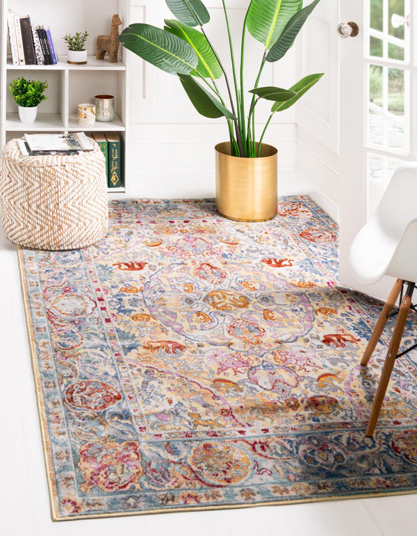 Unique Loom Beige Elegant 4x6 Rug From Austin Collection - Timeless Design For Any Home Interior Style Beige  3134263-unique-loom