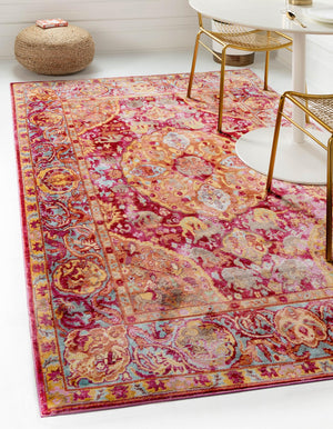 Unique Loom Beige Elegant 4x6 Rug From Austin Collection - Timeless Design For Any Home Interior Style Red  3134270-unique-loom