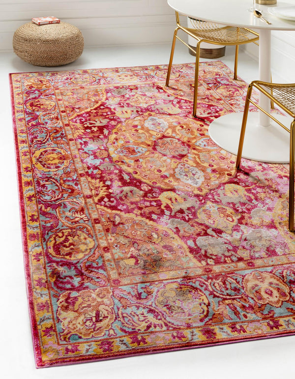 Unique Loom Beige Elegant 4x6 Rug From Austin Collection - Timeless Design For Any Home Interior Style Red  3134270-unique-loom