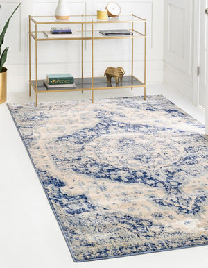 Unique Loom Gray Asheville Collection Area Rug - Elegant 5' X 8' Design For Living Rooms Or Bedrooms Decor Blue  3141730-unique-loom