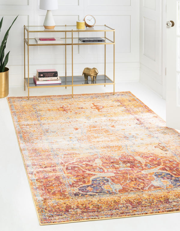 Unique Loom Gray Asheville Collection Area Rug - Elegant 5' X 8' Design For Living Rooms Or Bedrooms Decor Multi  3141753-unique-loom