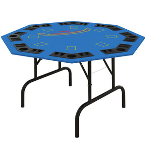 English Elm Soozier Foldable 47" Octagon Poker Table For 8 Players - Compact Casino Experience With Drink Holders W2225P217197-GIGA