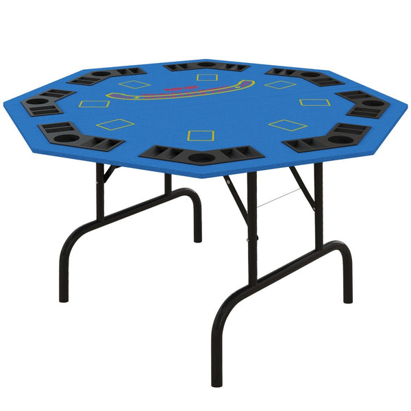 English Elm Soozier Foldable 47" Octagon Poker Table For 8 Players - Compact Casino Experience With Drink Holders W2225P217197-GIGA