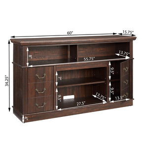 English Elm Retro 60 Inch Media Console with Enclosed Storage Mid Century Modern Living Room W2275P460426