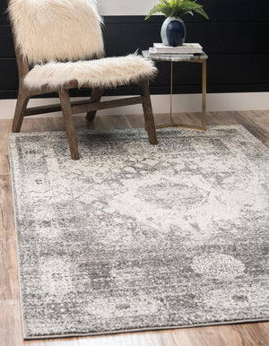 Unique Loom Gray Rosso 2' X 3' Area Rug - Modern Design For Contemporary Interiors And Small Spaces Elegance Gray  3145813-unique-loom