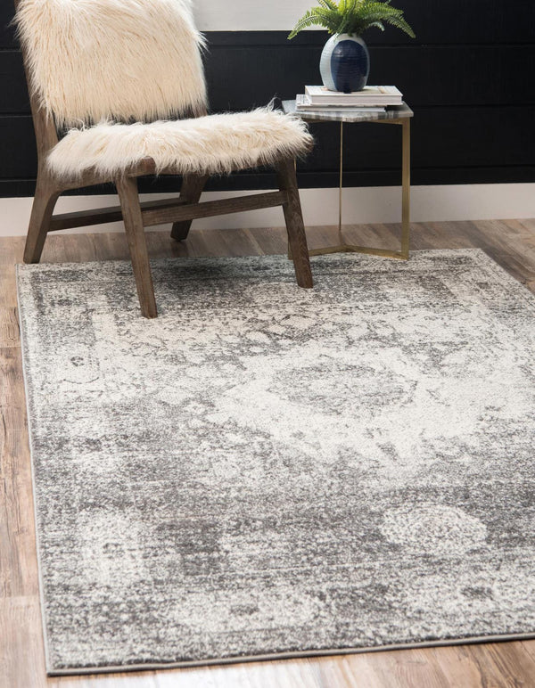 Unique Loom Gray Rosso 2' X 3' Area Rug - Modern Design For Contemporary Interiors And Small Spaces Elegance Gray  3145813-unique-loom