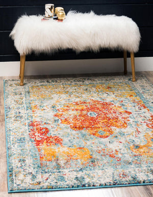 Unique Loom Gray Rosso 2' X 3' Area Rug - Modern Design For Contemporary Interiors And Small Spaces Elegance Orange  3145817-unique-loom