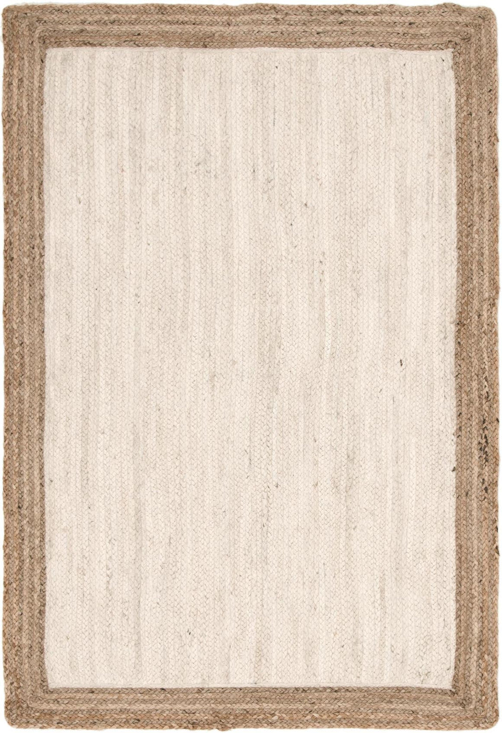 Unique Loom Natural Braided Jute Rug - Rustic Charm For Living Spaces, Durable, Eco-friendly, And Stylish Addition White  3142766-unique-loom