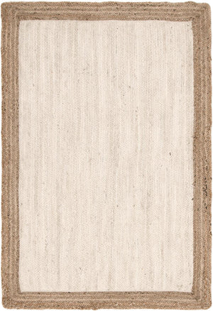 Unique Loom Natural Braided Jute Rug - Rustic Charm For Living Spaces, Durable, Eco-friendly, And Stylish Addition White  3142766-unique-loom