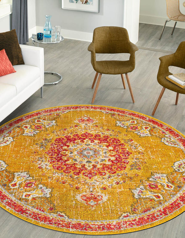 Unique Loom Green Penrose Rug - Modern Geometric Design In Rich Green For Stylish Living And Dining Spaces Gold  3143371-unique-loom