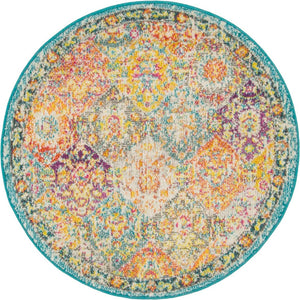 Unique Loom Multi Round Penrose Rug - Vibrant 3' Design To Brighten Your Living Space With Comfort And Style Multi  3143421-unique-loom