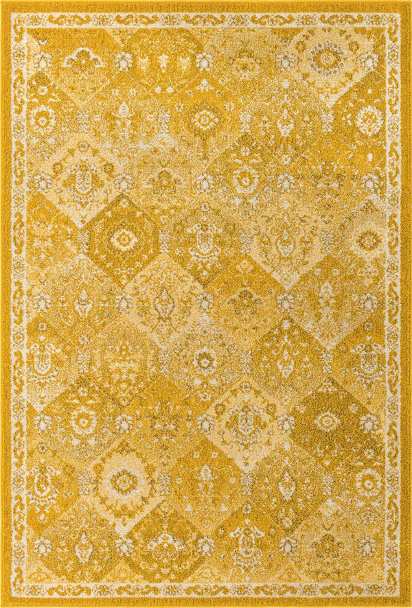 Unique Loom Multi Round Penrose Rug - Vibrant 3' Design To Brighten Your Living Space With Comfort And Style Yellow  3143426-unique-loom