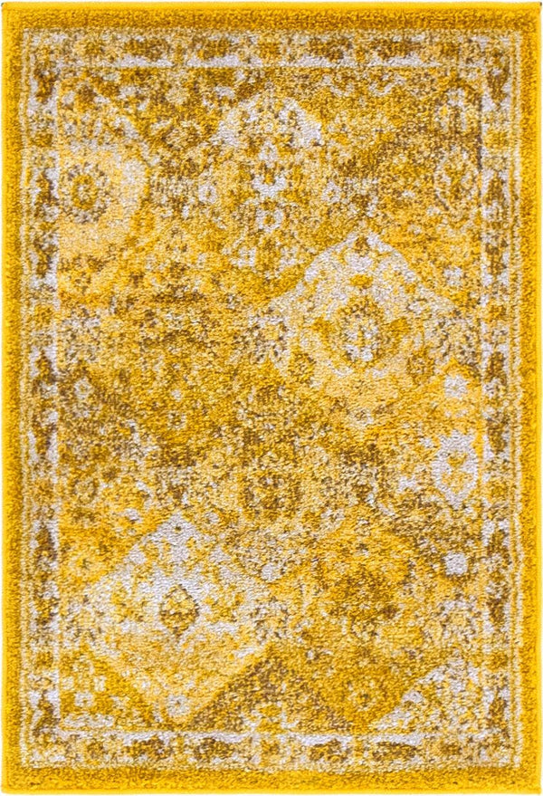 Unique Loom Multi Round Penrose Rug - Vibrant 3' Design To Brighten Your Living Space With Comfort And Style Yellow  3143428-unique-loom