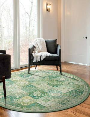 Unique Loom Multi Round Penrose Rug - Vibrant 3' Design To Brighten Your Living Space With Comfort And Style Green  3143441-unique-loom