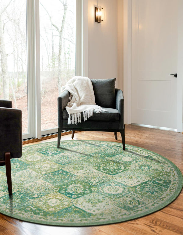 Unique Loom Multi Round Penrose Rug - Vibrant 3' Design To Brighten Your Living Space With Comfort And Style Green  3143441-unique-loom