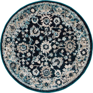 Unique Loom Multi Round Penrose Rug - Vibrant 3' Design To Brighten Your Living Space With Comfort And Style Navy,Blue  3143471-unique-loom