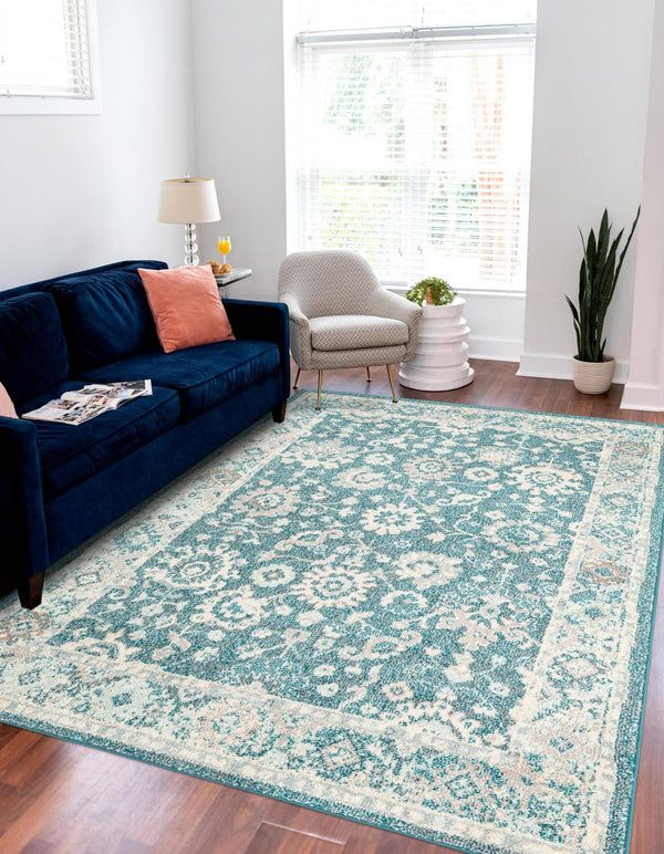 Unique Loom Multi Round Penrose Rug - Vibrant 3' Design To Brighten Your Living Space With Comfort And Style Turquoise  3143478-unique-loom
