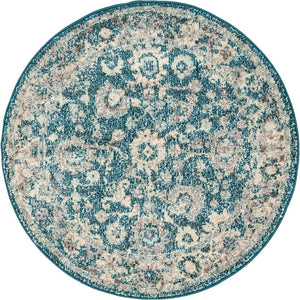 Unique Loom Multi Round Penrose Rug - Vibrant 3' Design To Brighten Your Living Space With Comfort And Style Turquoise  3143481-unique-loom
