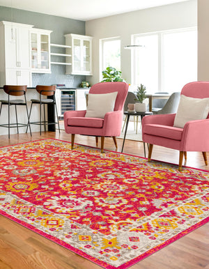 Unique Loom Multi Round Penrose Rug - Vibrant 3' Design To Brighten Your Living Space With Comfort And Style Red  3143485-unique-loom